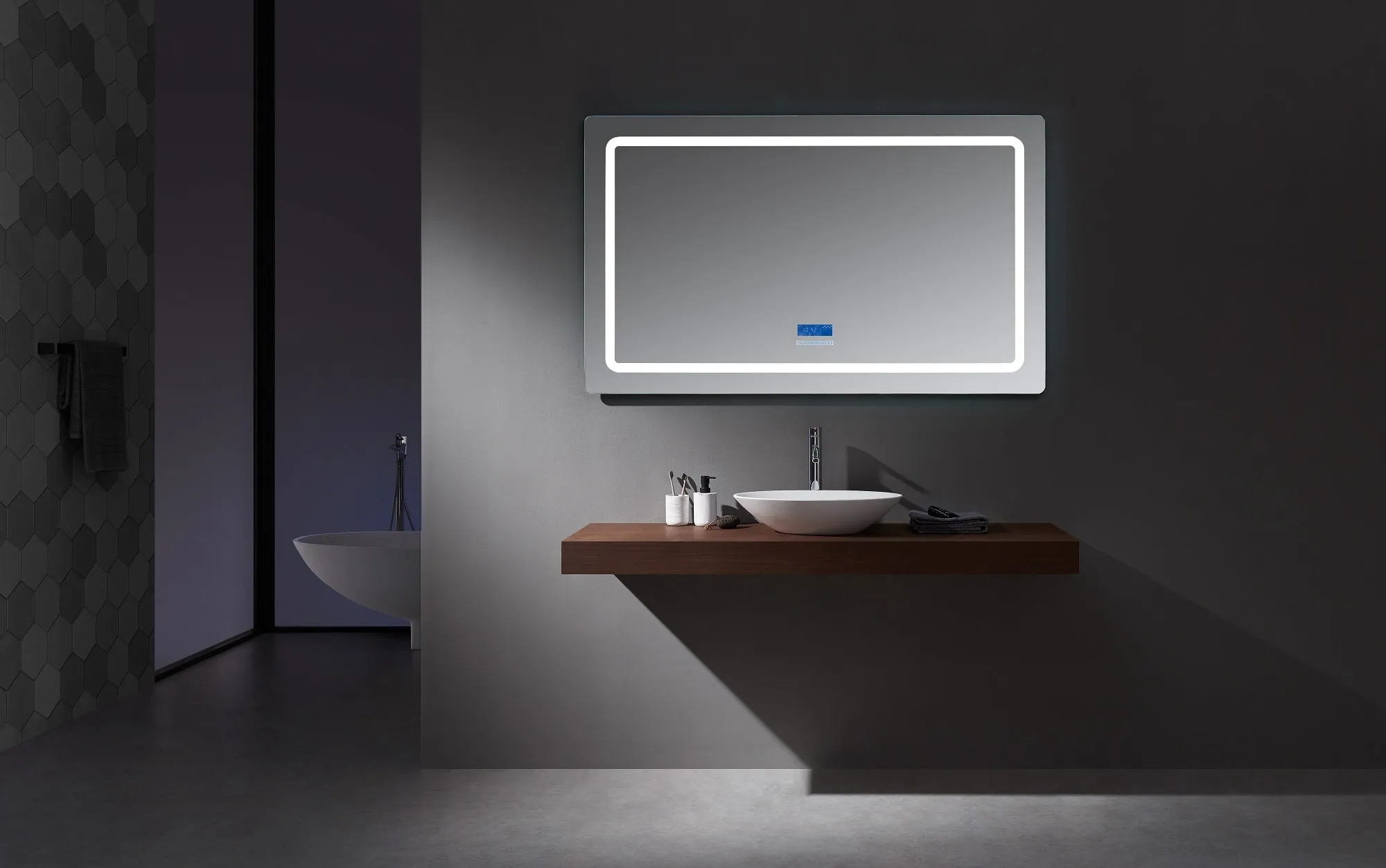 Caldona 60" Wide x 36" Tall LED Mirror w/ Defogger