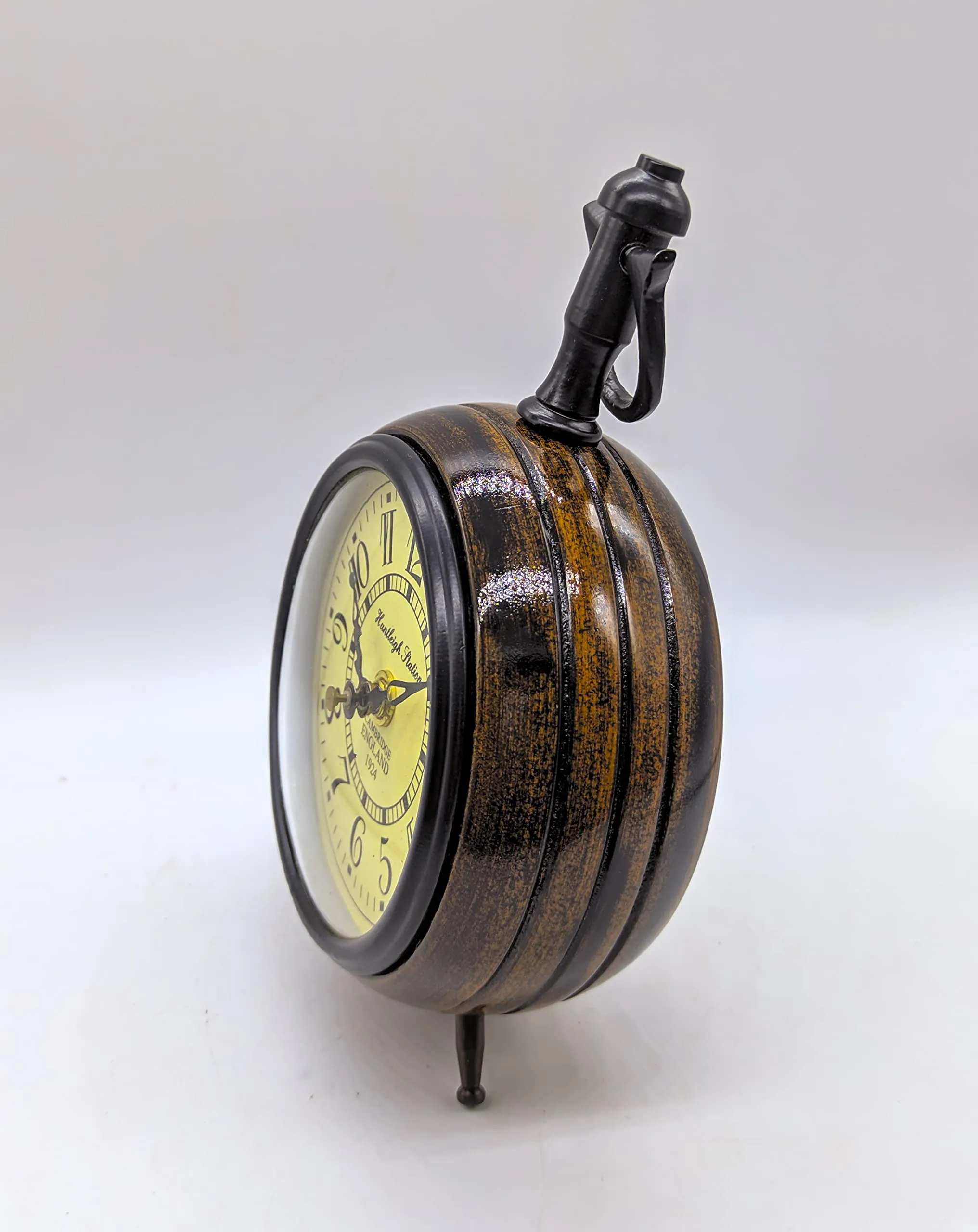 ROCKHOPPER Antique Wooden Metal Desk Clock 5'' Desktop Decor, Home Decor, Office Decor Clock Table Clock Gift Clock